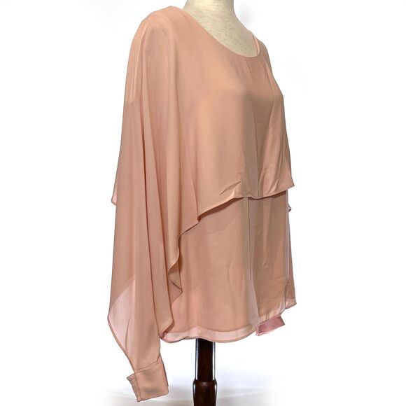 DKNY XL Peach Layered Open Sleeve Top - Picture 4 of 8